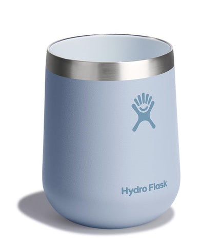 Hydro Flask wine tumbler lid closed shows leak-resistant design.