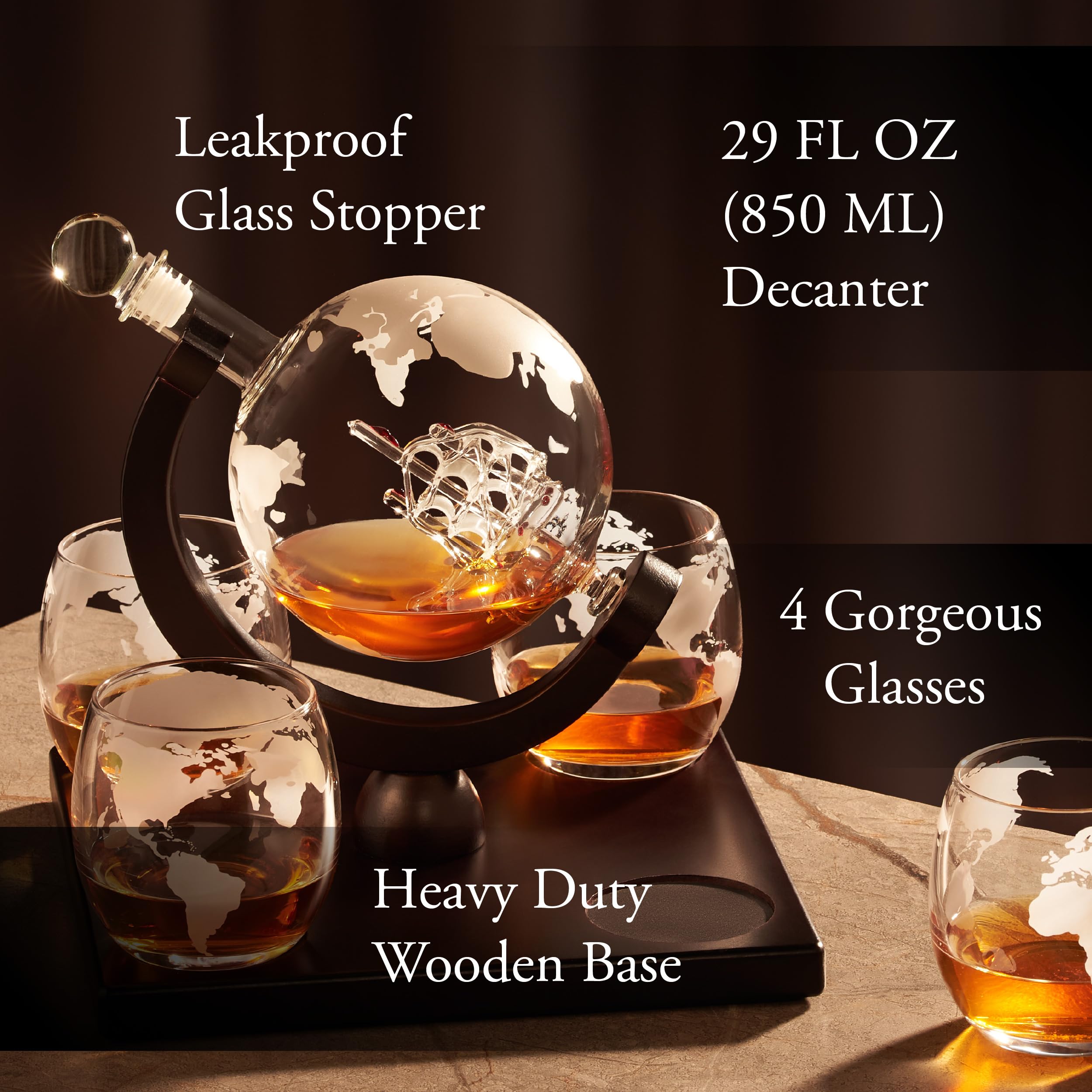 Hydro Gizmos four lead-free whiskey glasses preserve flavor with durable crystal clarity