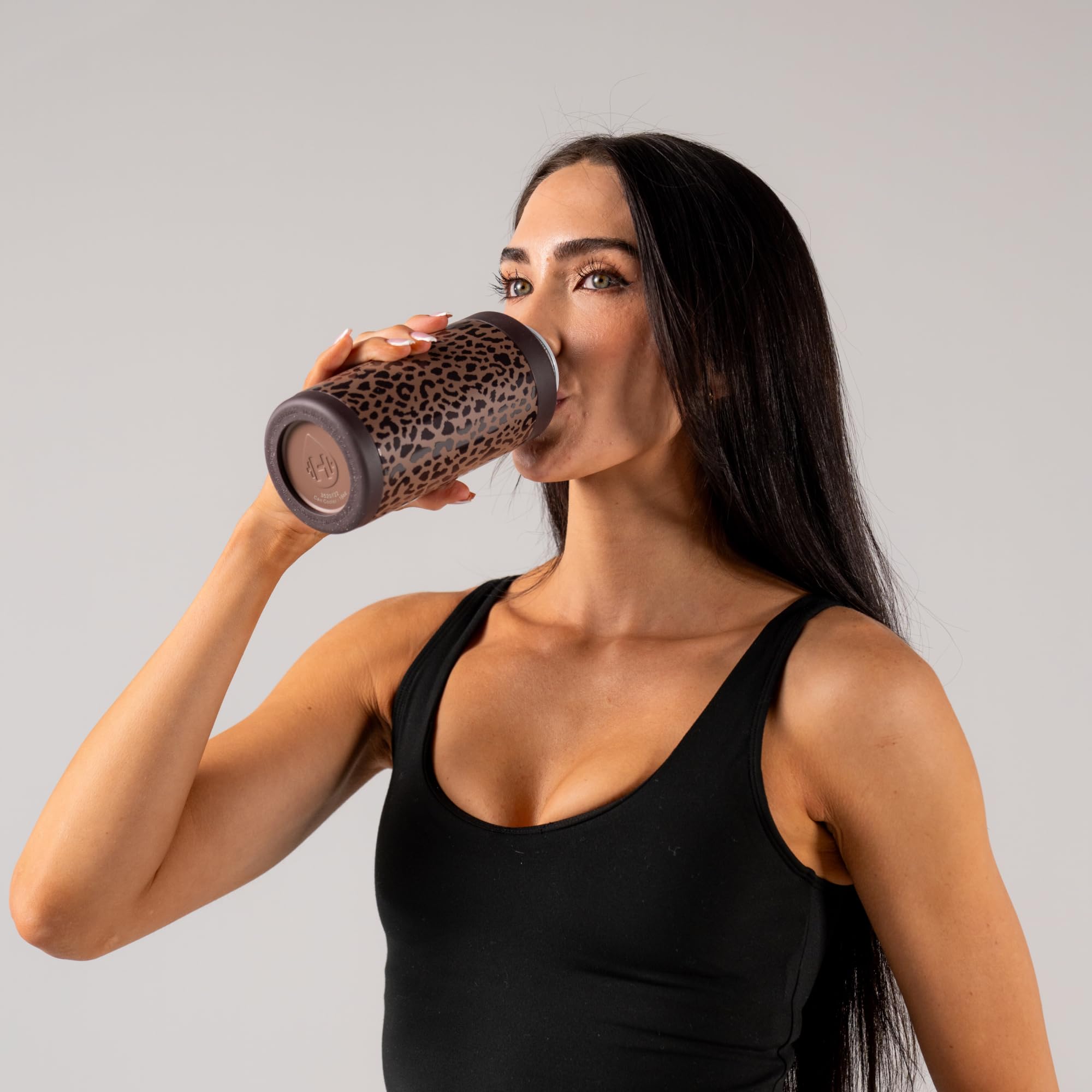 Slim 16oz can sleeve fits car cup holders for on-the-go hydration