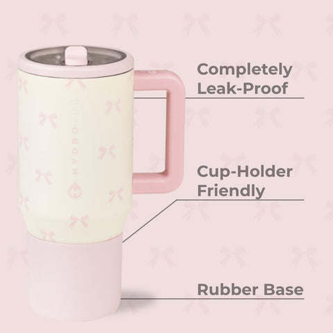 HydroJug Kids bottle with leak-proof lid prevents spills in backpacks and travel.