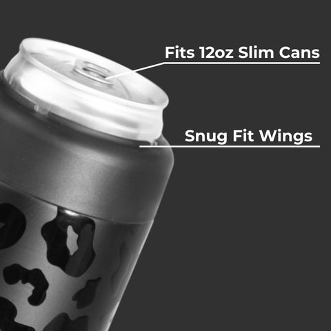 HydroJug Slim Can Cooler in hand shows non-slip base for stable sipping.