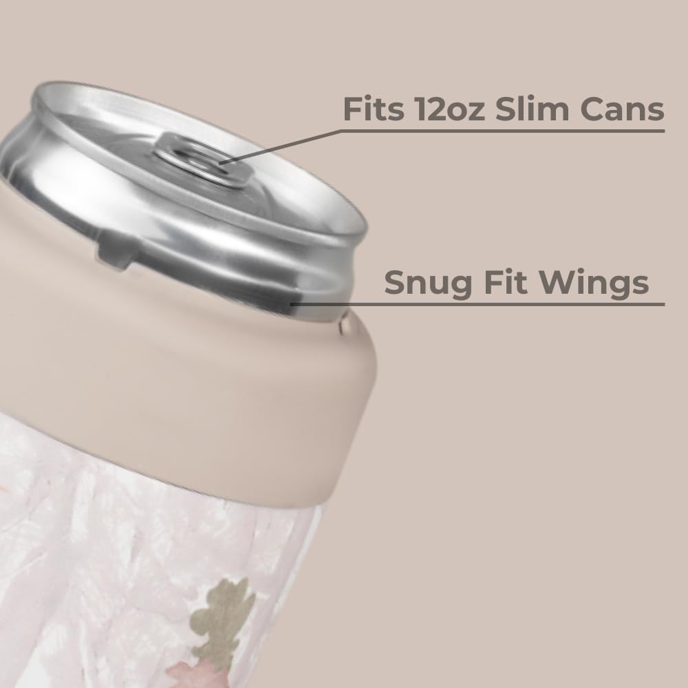 HydroJug Slim Can Cooler camo showing non-slip base for stable placement