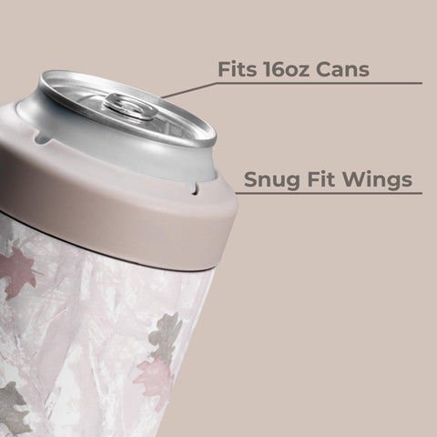 HydroJug camo 16oz fit holds standard cans snugly for portable sipping.