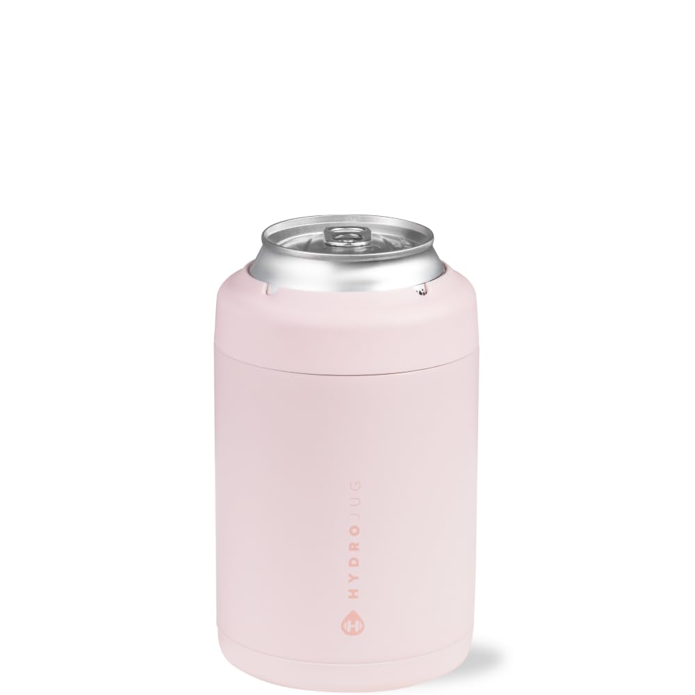 HydroJug Standard Can Cooler Pink Sand closeup showing condensation-free grip