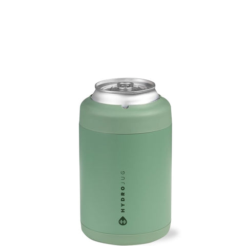 HydroJug Standard Can Cooler Sage front view with insulated body for cold, dry hands