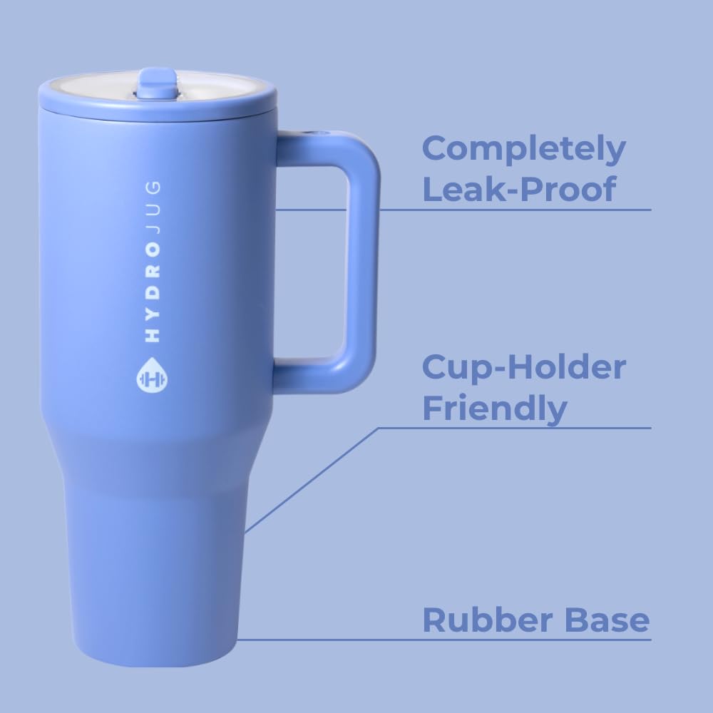 HydroJug Traveler flip straw lid for quick sipping during commutes