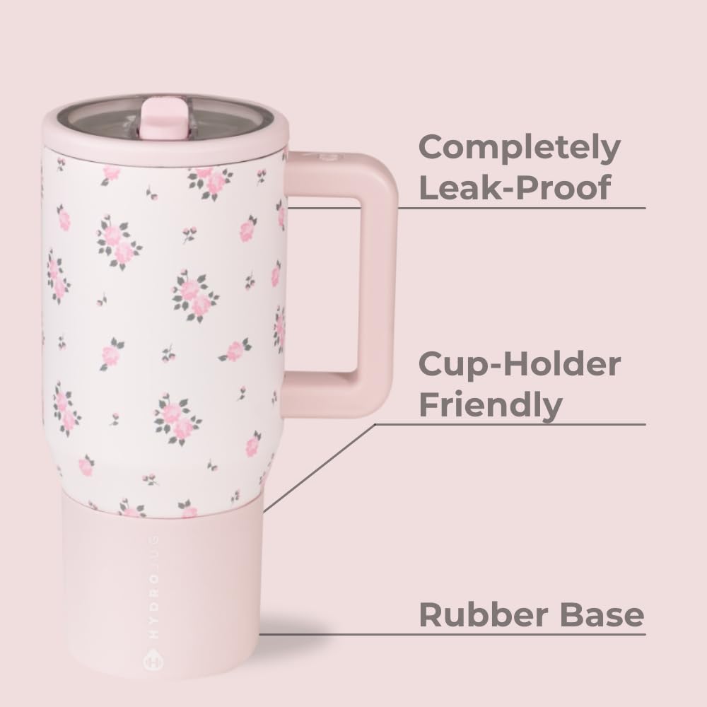 HydroJug Traveler flip-straw lid shown for spill-resistant drinking on the go.