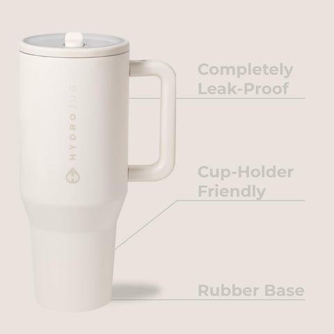 HydroJug Traveler leak-proof base keeps bottle steady on trips