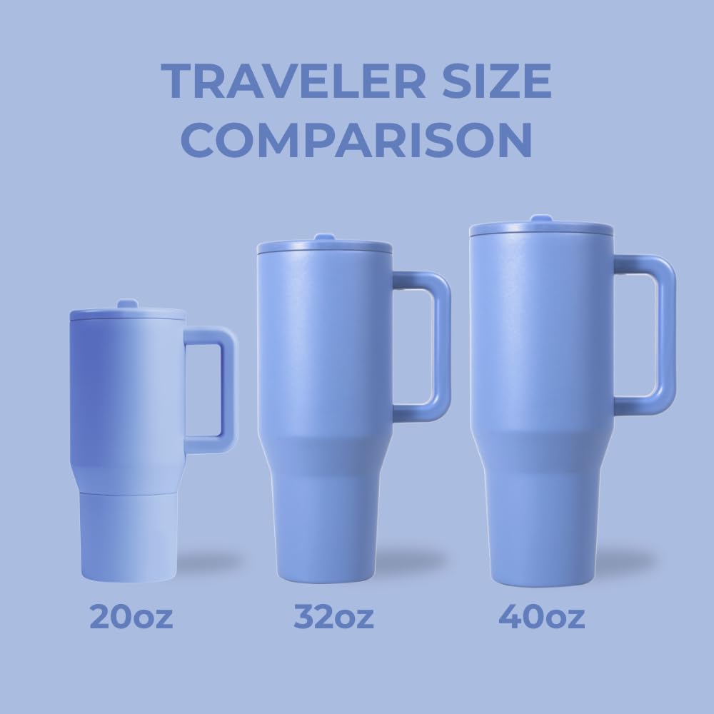 HydroJug Traveler triple-wall insulation keeps drinks hot or cold longer.
