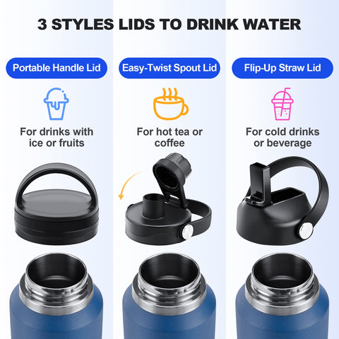 HYDROWION vacuum-insulated bottle keeps drinks cold up to 48 hours and hot up to 24 hours.