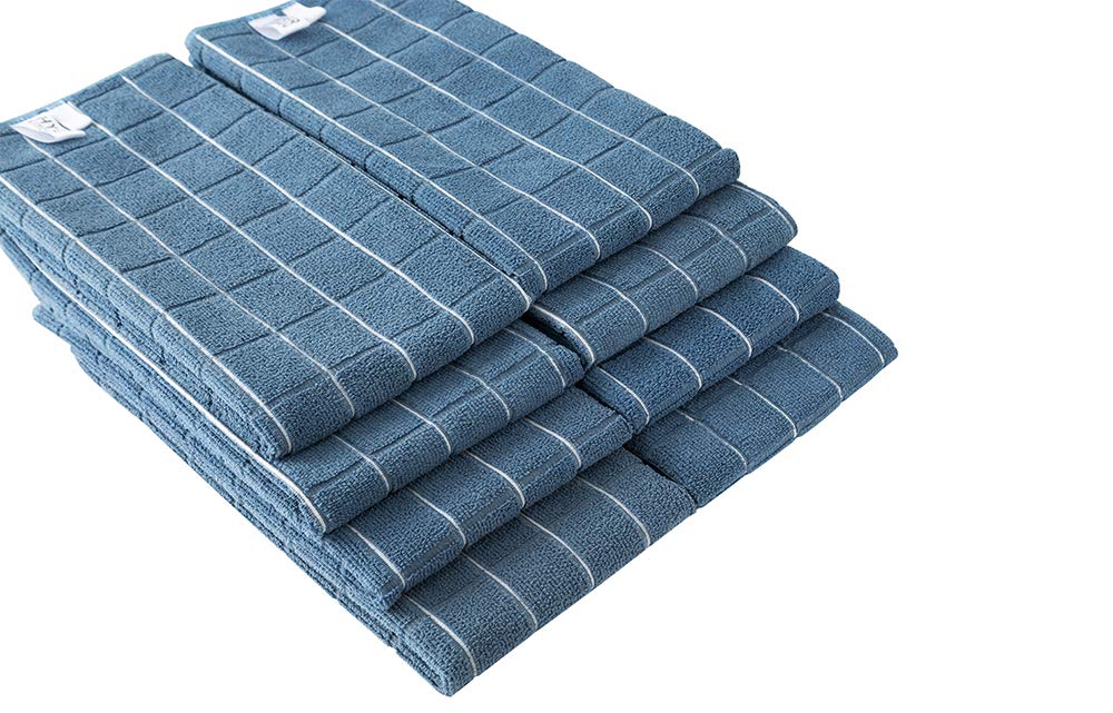 HYER KITCHEN microfiber texture close-up showing plush fibers that absorb spills quickly.