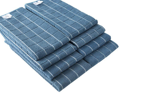 HYER KITCHEN microfiber texture close-up showing plush fibers that absorb spills quickly.