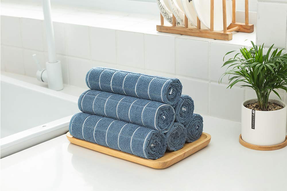 HYER KITCHEN towels used to wipe counters and spills, lint-free finish.