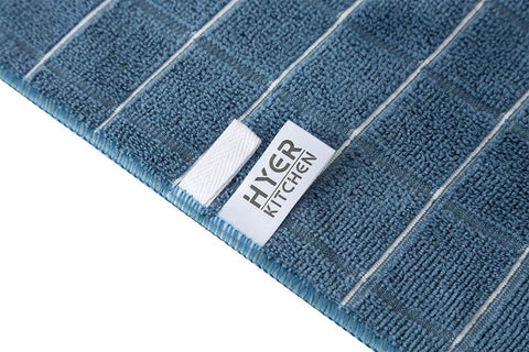 HYER KITCHEN oversize 26x18 inch towel shown with ruler for scale.