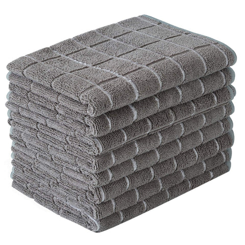 HYER KITCHEN Microfiber Dish Towels lattice gray highly absorbent for quick drying.