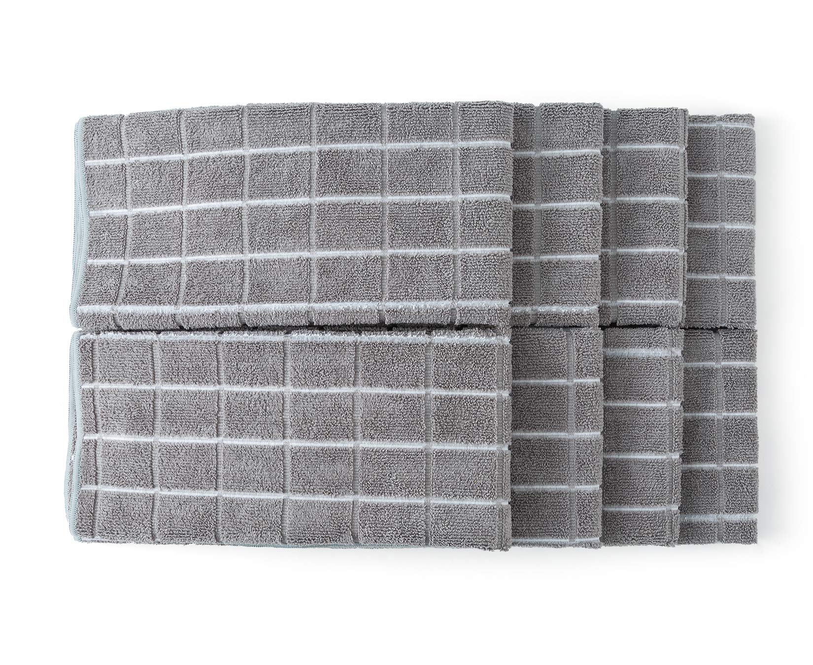 HYER KITCHEN lattice-gray towels generous size for larger dishes and spills.