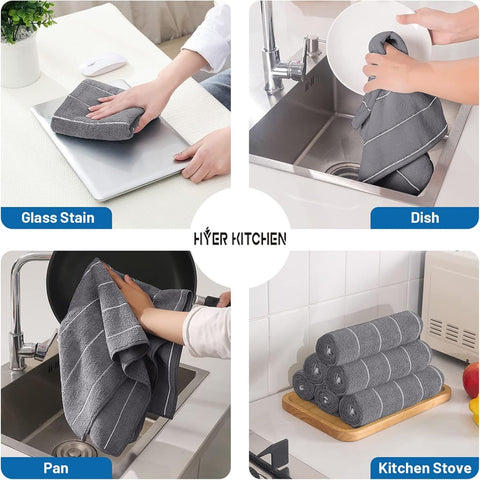 HYER KITCHEN microfiber towels colorfast durability withstand repeated washing