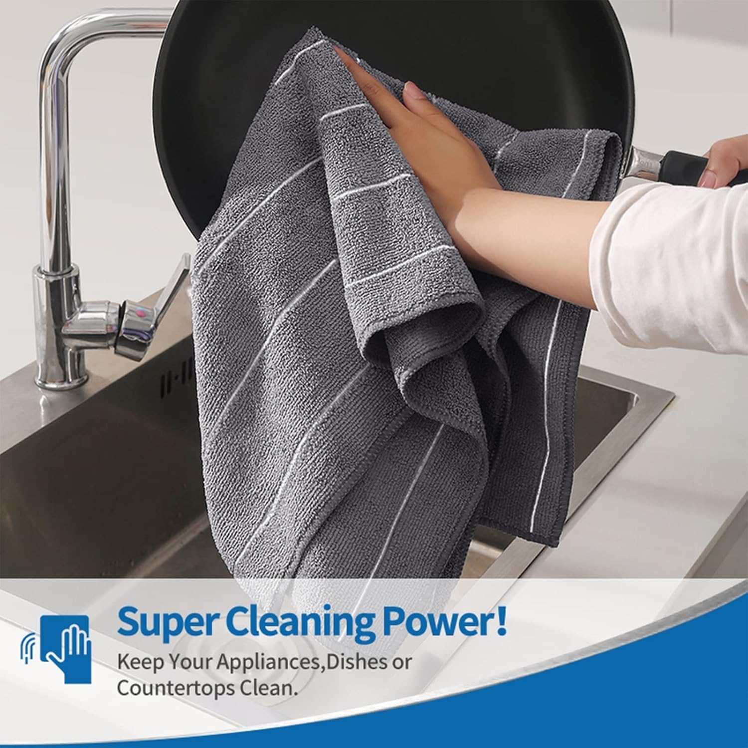 HYER KITCHEN microfiber towels soft texture gentle on surfaces and hands