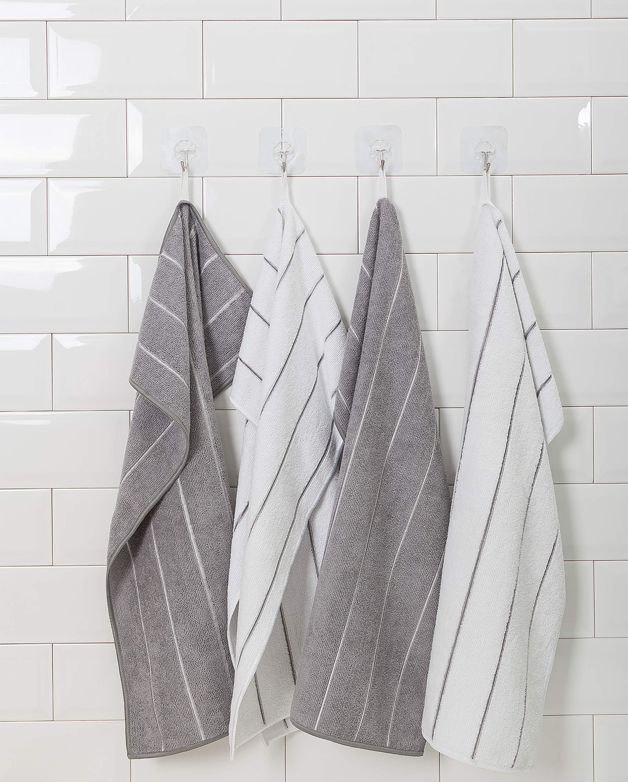 HYER KITCHEN towels benefit from a prewash to boost absorbency over time.