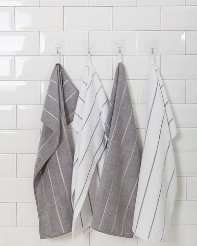 HYER KITCHEN towels benefit from a prewash to boost absorbency over time.