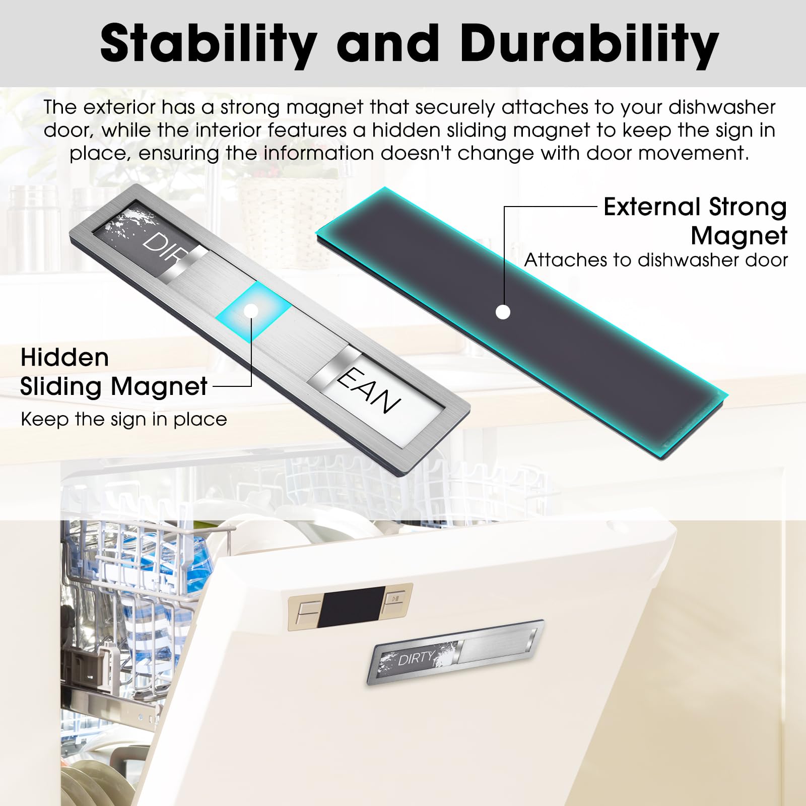 HYF DESIGN magnet in smooth sliding action between Clean and Dirty states