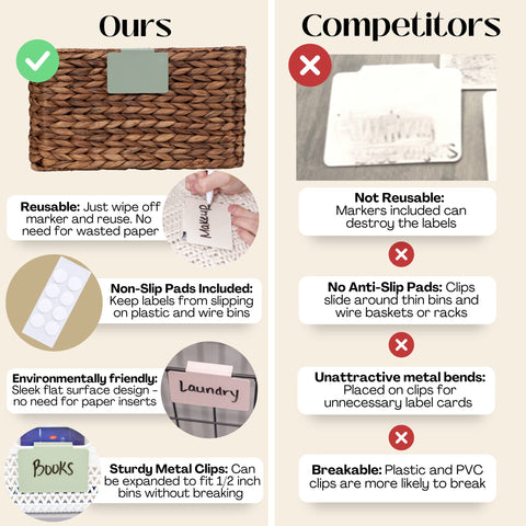 Hygge & Sage earth-tone clips suit wicker, wood, and metal baskets.