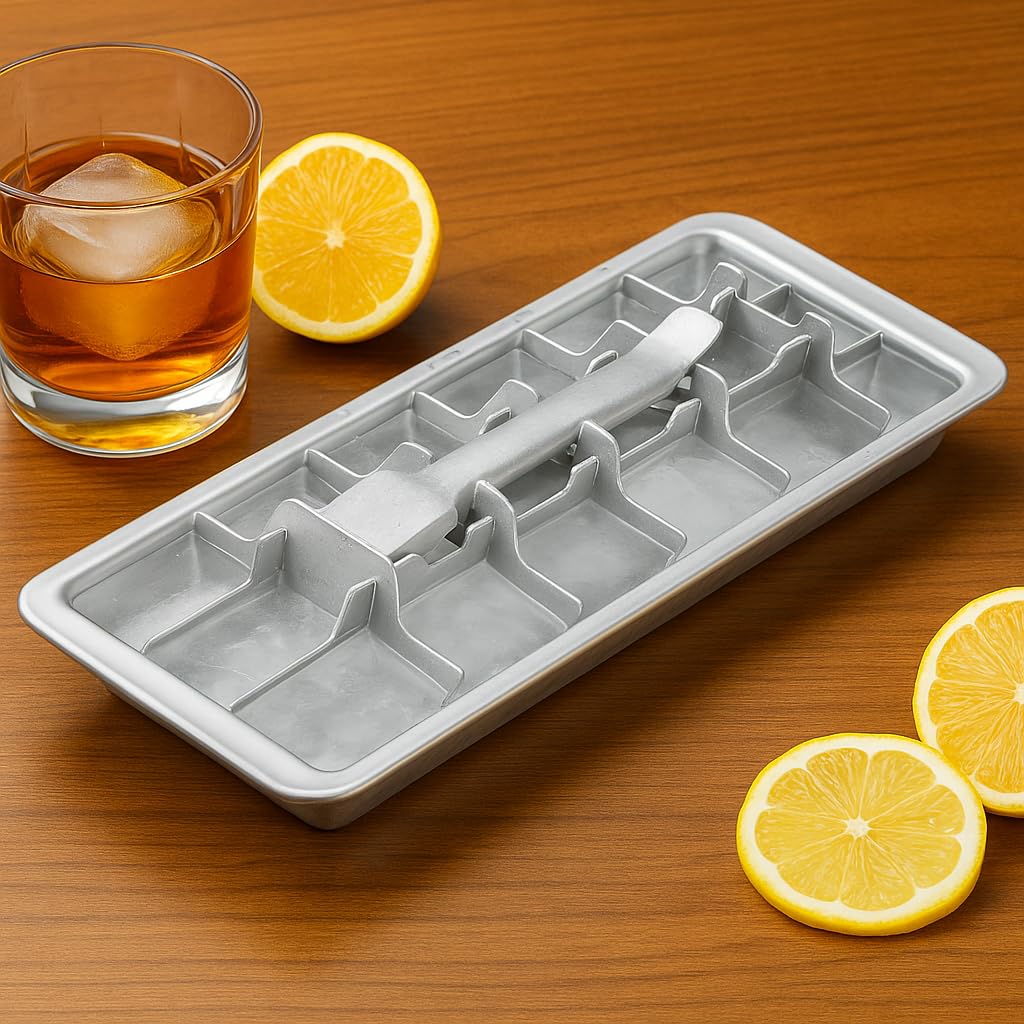 HYICE durable metal ice tray resists rust for long-lasting use.