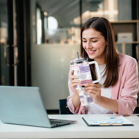 HYMONA on-the-go coffee and water companion for church and work.
