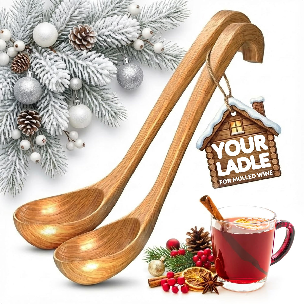 HYQO wooden ladle soup 108x28 inch for gentle cookware care