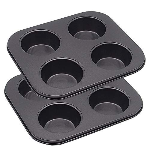 HYTK 4 Cup Muffin Pan front view showing compact two-cup design for small batches