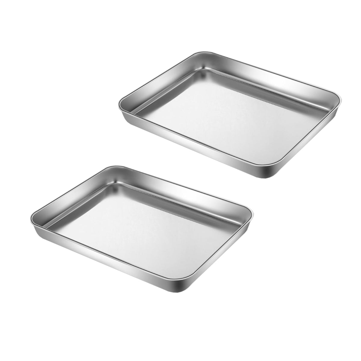 HYTK extra-small baking sheet set in stainless steel 304, 2-pack for small ovens