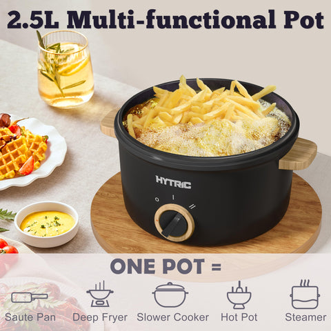 HYTRIC 2.5L pot with detachable cord for easy storage and transport.