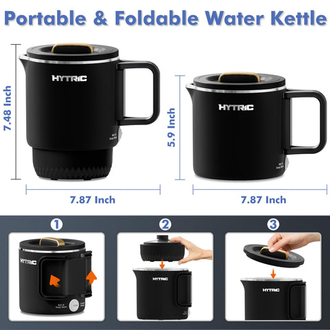 HYTRIC kettle folded compactly fitting into luggage