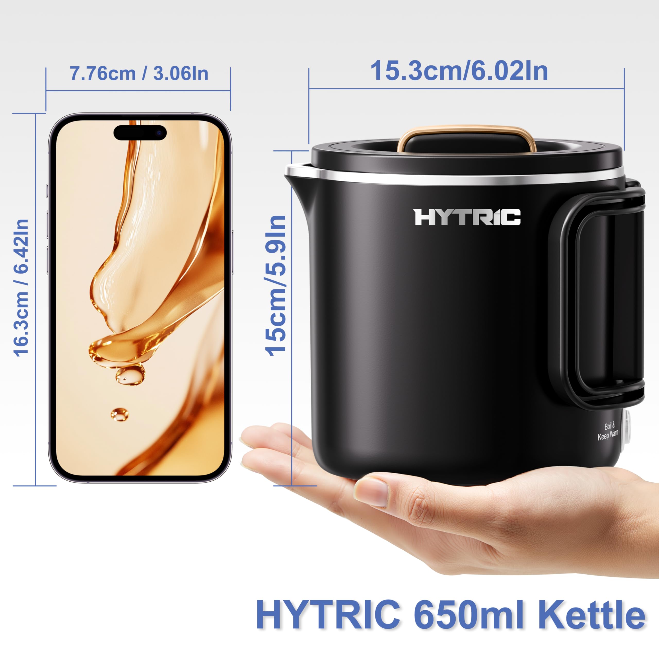 HYTRIC kettle dual-mode operation for boiling and warming beverages