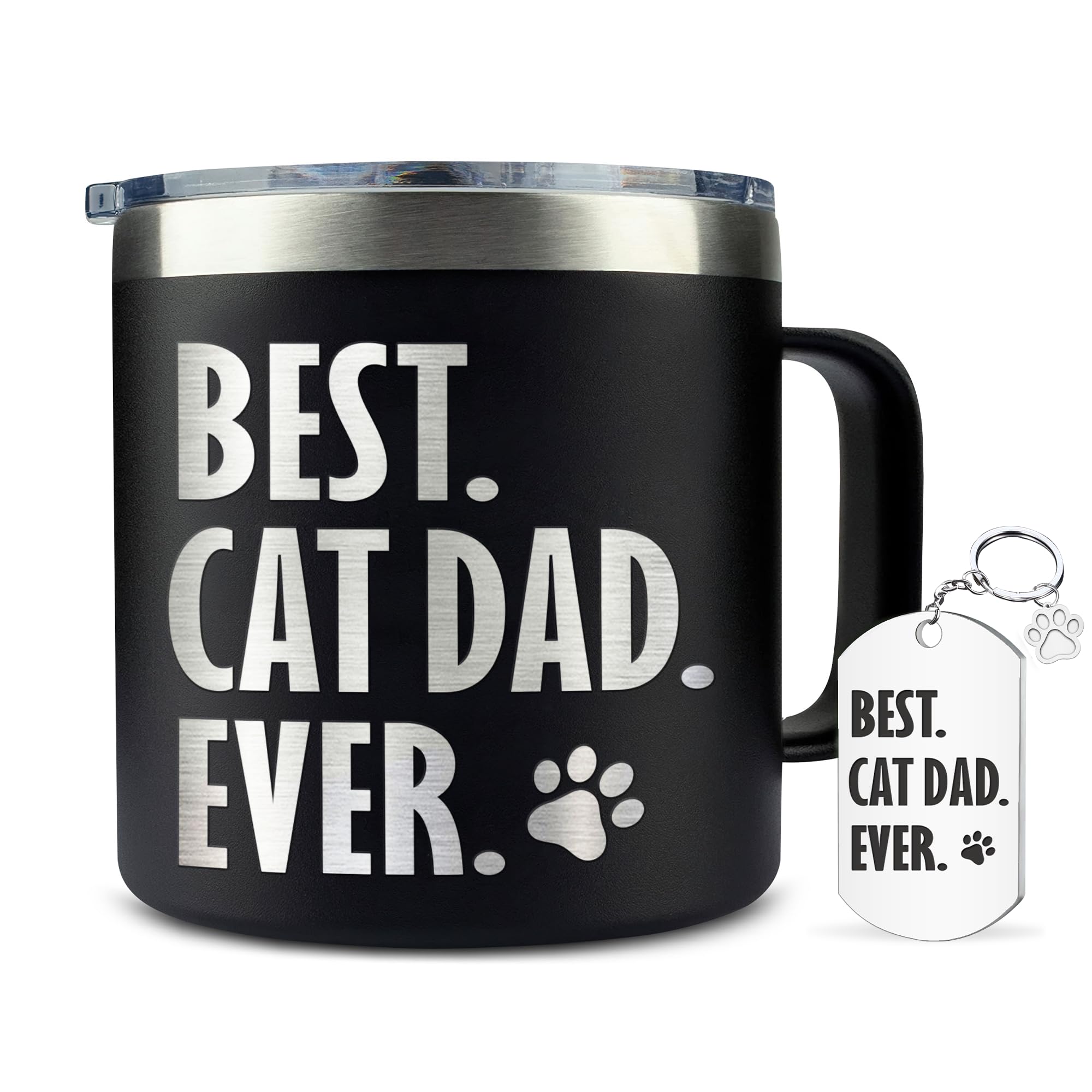 Hyturtle Best Cat Dad Ever mug front view, ideal for daily coffee rituals.