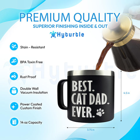 Hyturtle lifestyle shot showing outdoor coffee moments with cat-loving owner.