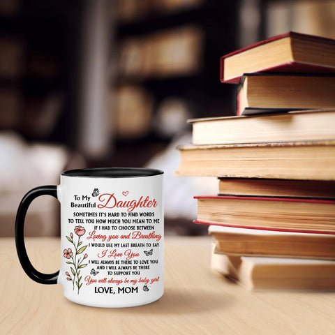 Hyturtle To My Daughter mug, hand-wash recommended to preserve print quality.