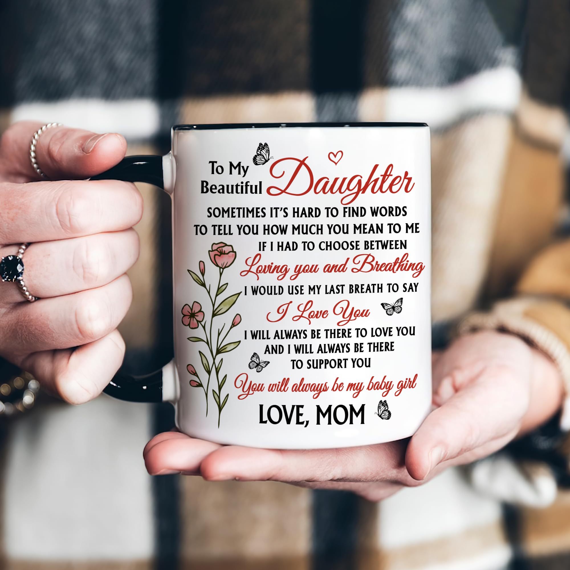 Hyturtle To My Daughter mug, steaming hot beverage ready for cozy mornings.