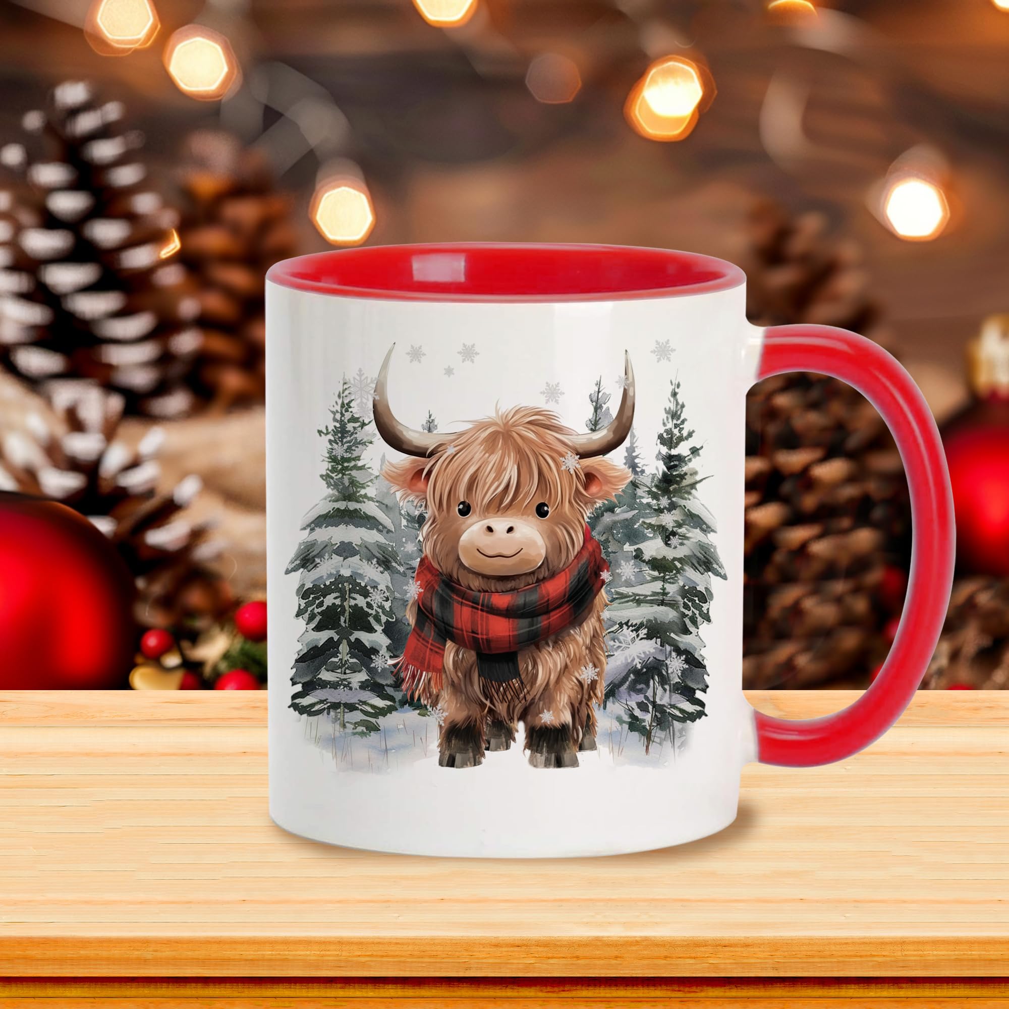 Hyturtle two-tone red and white mug showing vibrant print on both sides.