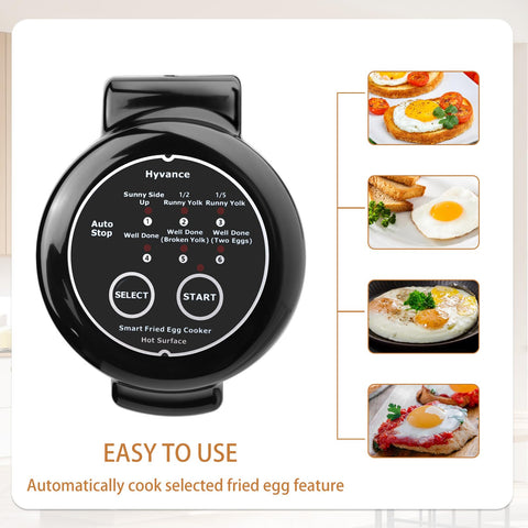 Hyvance egg maker control panel enables easy six settings.