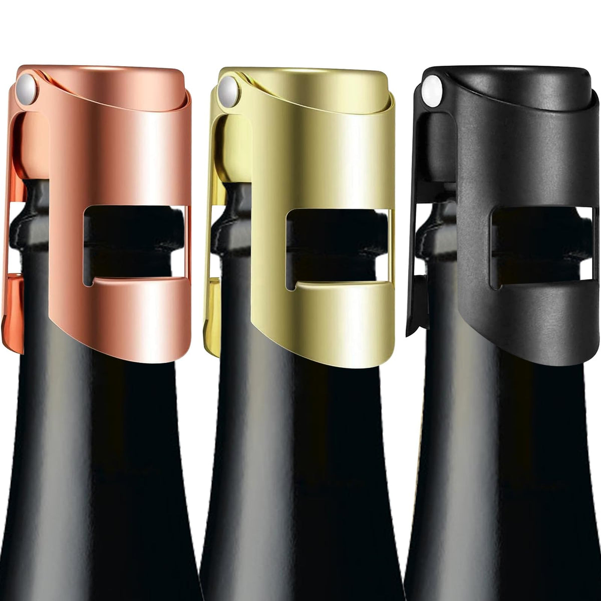 HYZ champagne stoppers 3-pack seal bubbles for longer fizz after opening.