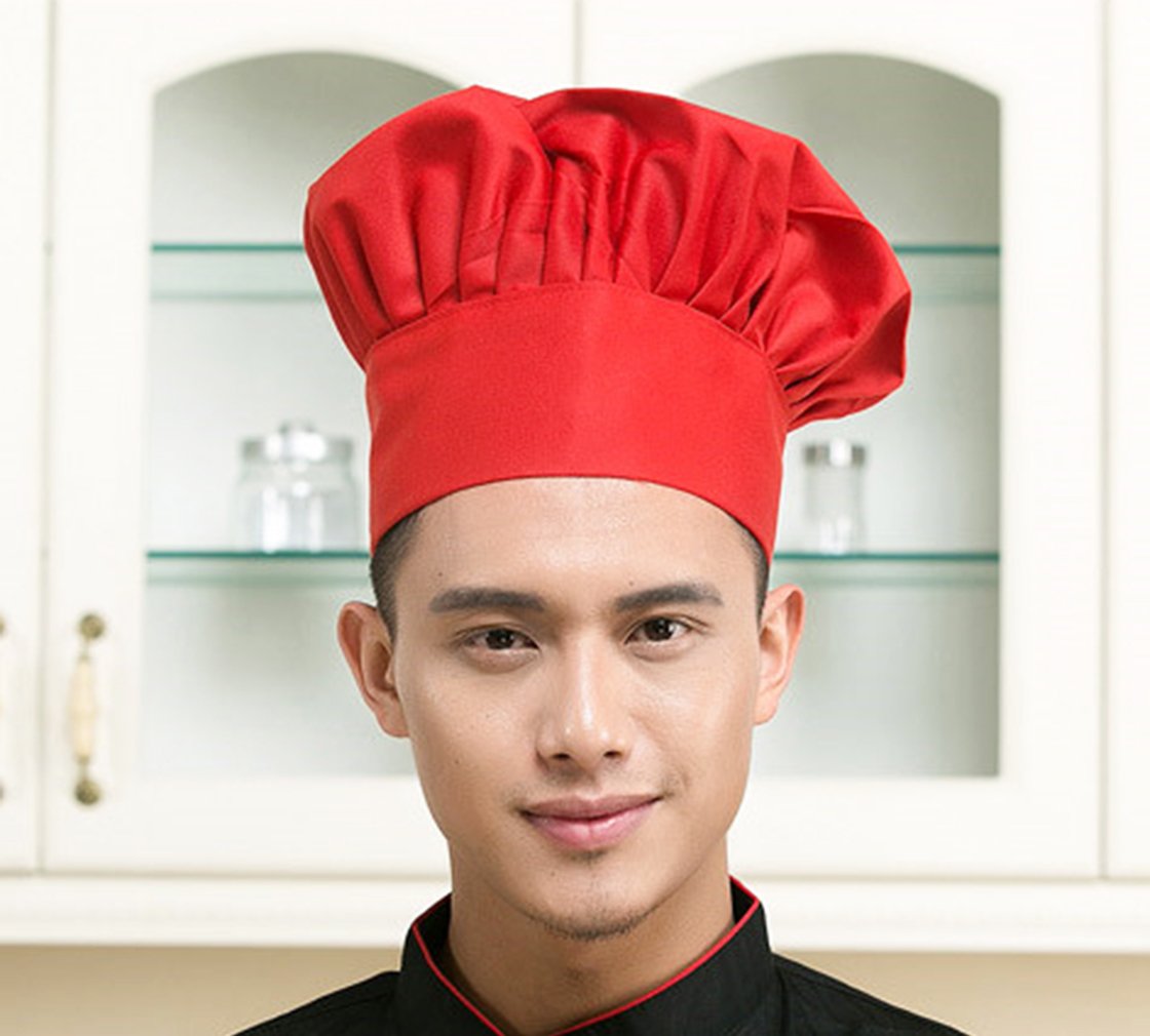Hyzrz Chef Apron Set adjustable fit, one size fits most with neck strap and ties.