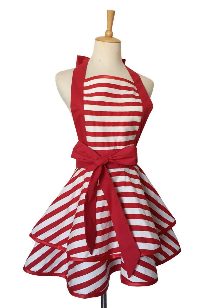 Hyzrz Lovely Handmade Cotton Retro Apron close-up fabric; soft, breathable cotton.