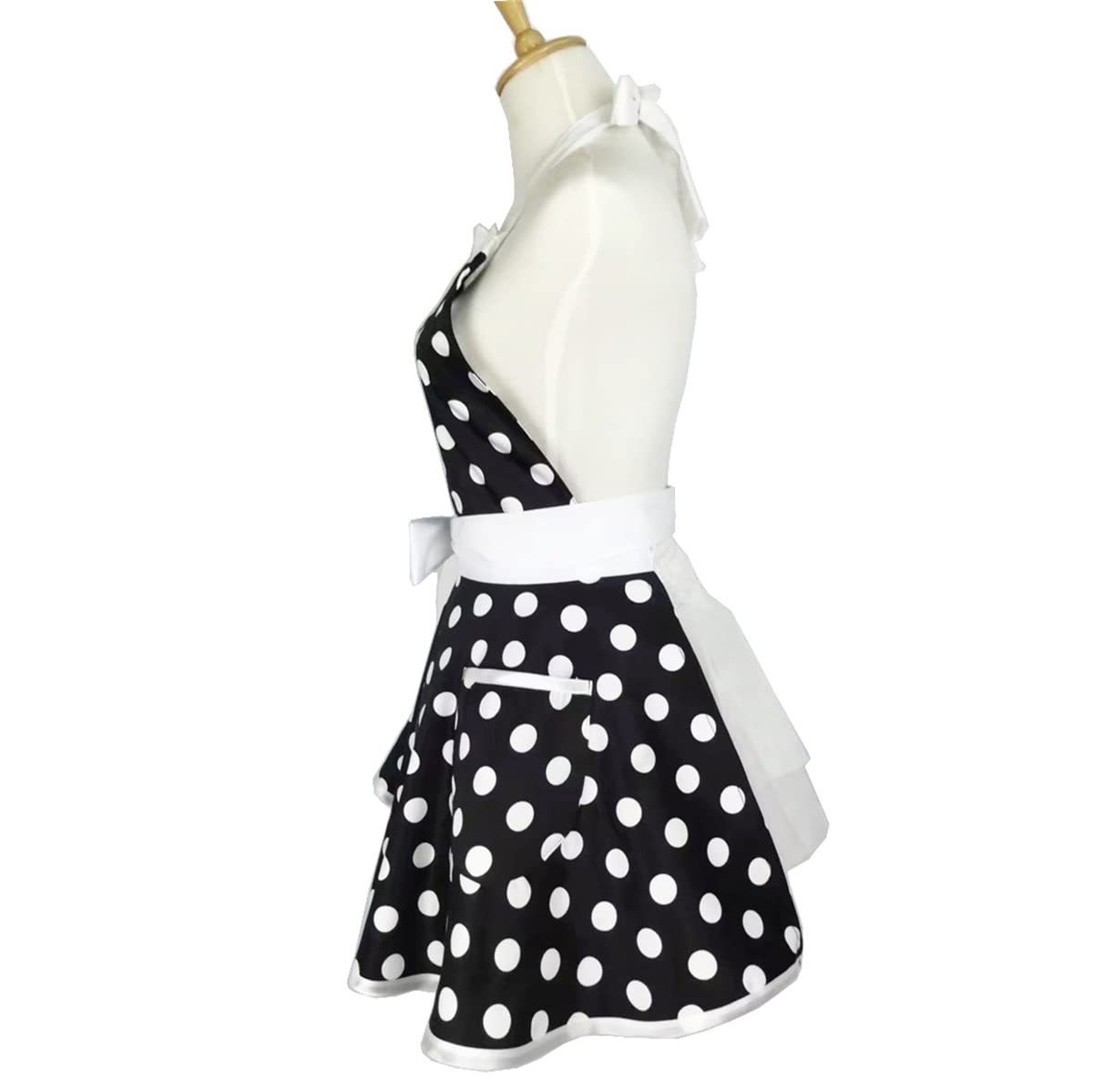 Hyzrz cotton polka dot fabric apron with retro kitchen style