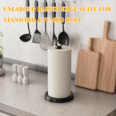 HZE ring-topped paper towel holder elevates countertop organization and accessibility