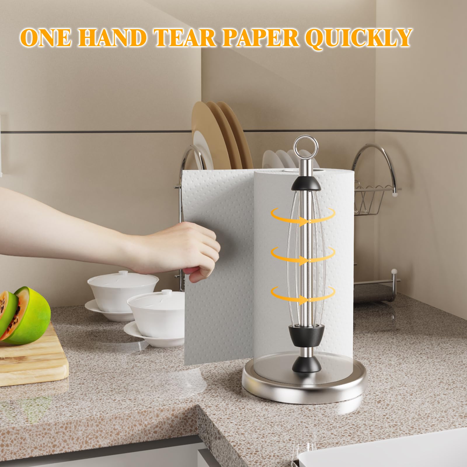 HZE paper towel holder top circle design for easy carrying