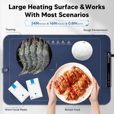 HZTzone warming mat digital display highlights simple control and precise temperature