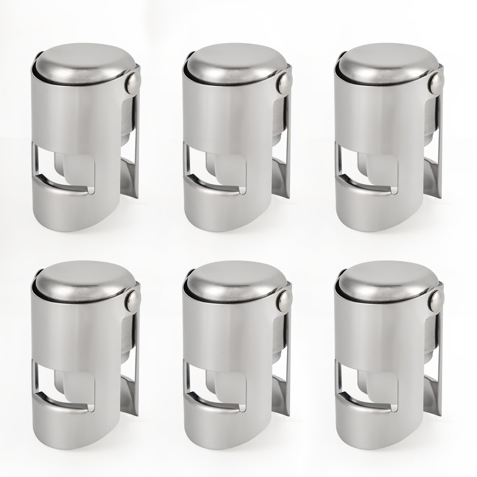 I-MART champagne stopper silver set of six for secure reusable sealing