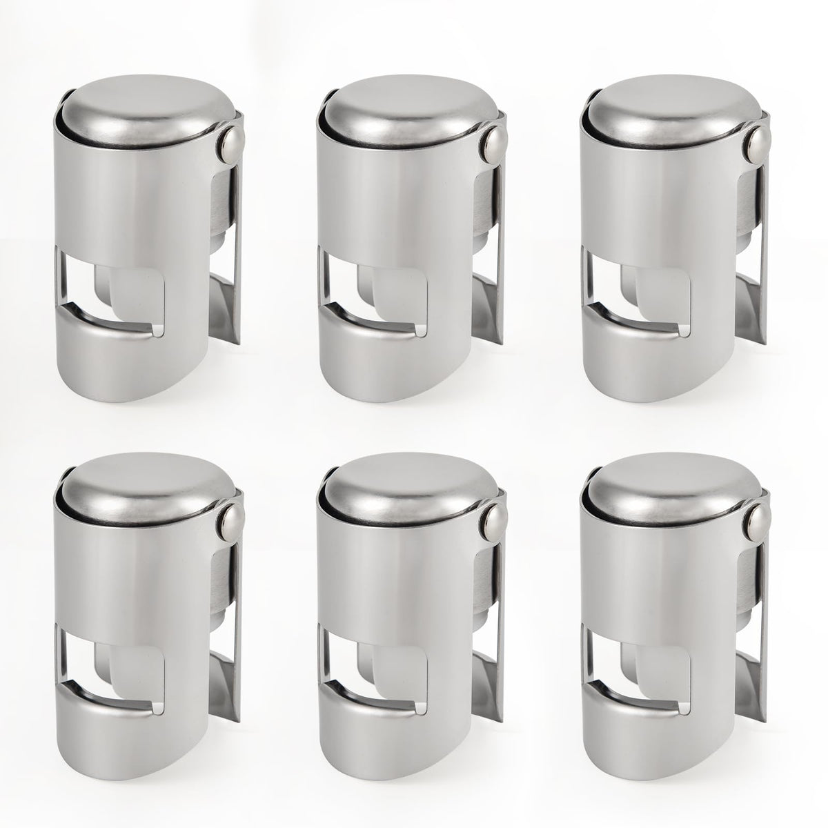I-MART champagne stopper silver set of six for secure reusable sealing