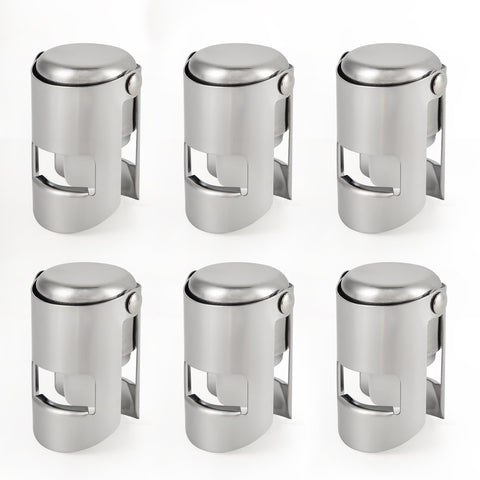 I-MART champagne stopper silver set of six for secure reusable sealing